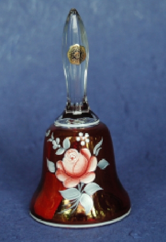 Westmoreland Signed Handpainted Ruby Flash Bell  